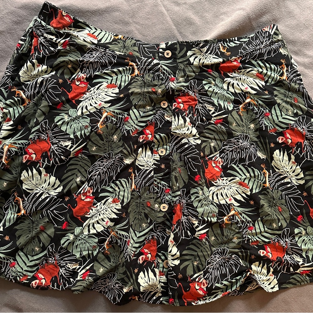DISNEY The Lion King Timon & Pumba rayon button skirt 🐗🦝🦁 size 2x